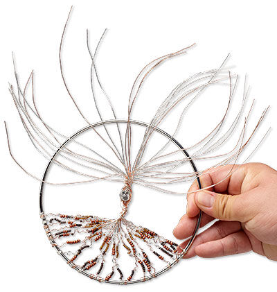 Beaded wires twisted in a hoop